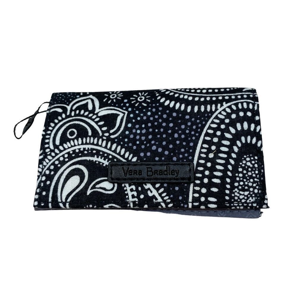 New Without Tags Vera Bradley Black and White Print RFID Card Holder - Picture 2 of 7